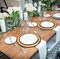 Disposable Wooden Slice Paper Place Mats 50 Pack 13.5" Round Rustic Brown Wood Slices Charger Place Mat for Farmhouse Tan Table Setting Summer Spring Fall Wedding Dinner Party Decor